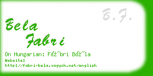 bela fabri business card